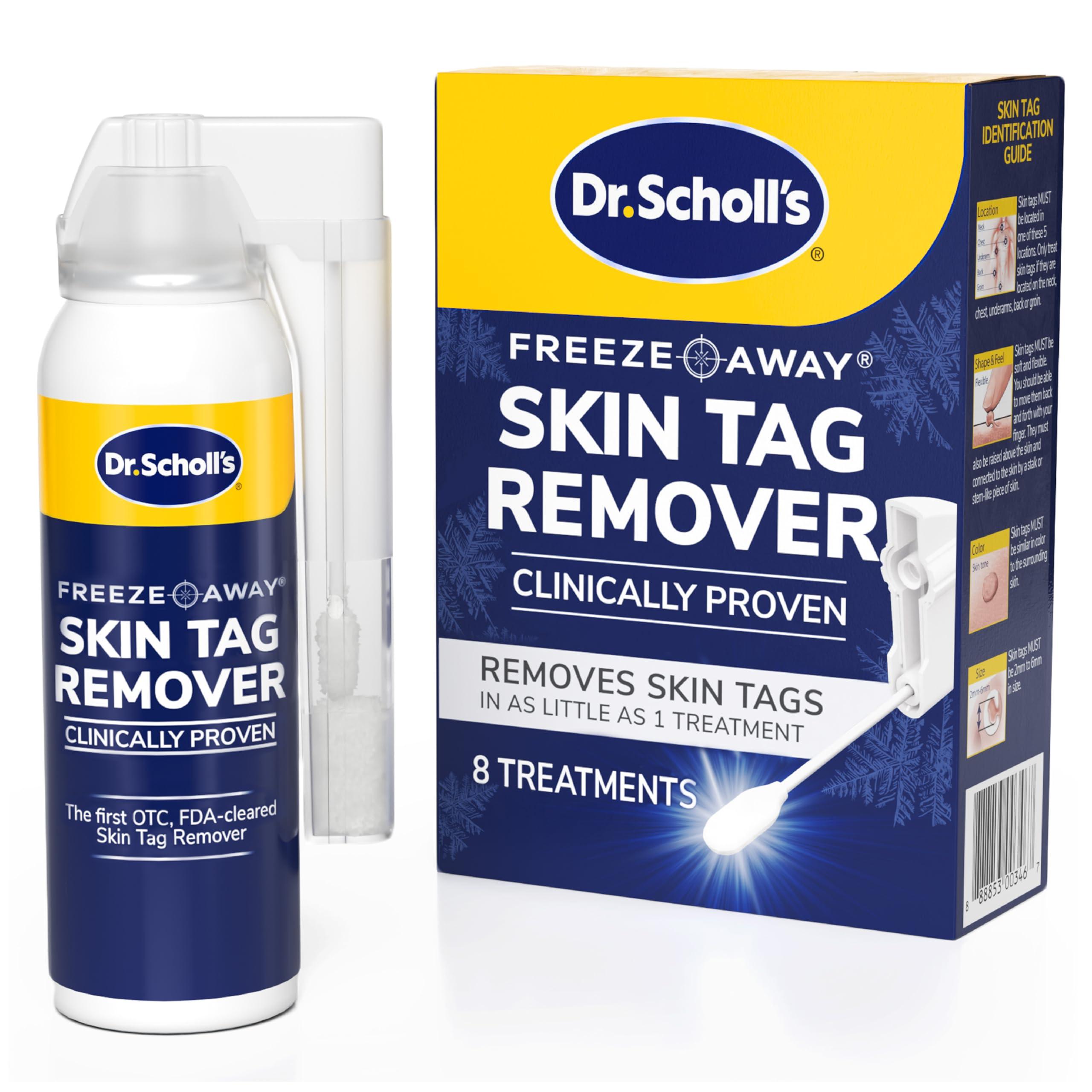 Dr. Scholl's Dr. Scholl's Freeze Away Skin Tag Remover - The First FDA Cleared, at Home Skin tag Removal kit. Clinically Proven Skin tag Removal in as Little as 1 Treatment. 1 Skin tag Removal kit, 8 Treatments.