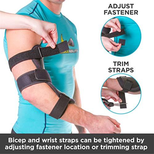 BraceAbility BraceAbility Cubital Tunnel Syndrome Elbow Brace | Splint to Treat Pain from Ulnar Nerve Entrapment, Hyperextended Elbow Prevention and Post Surgery Arm Immobilizer - M (MEDIUM/LARGE)
