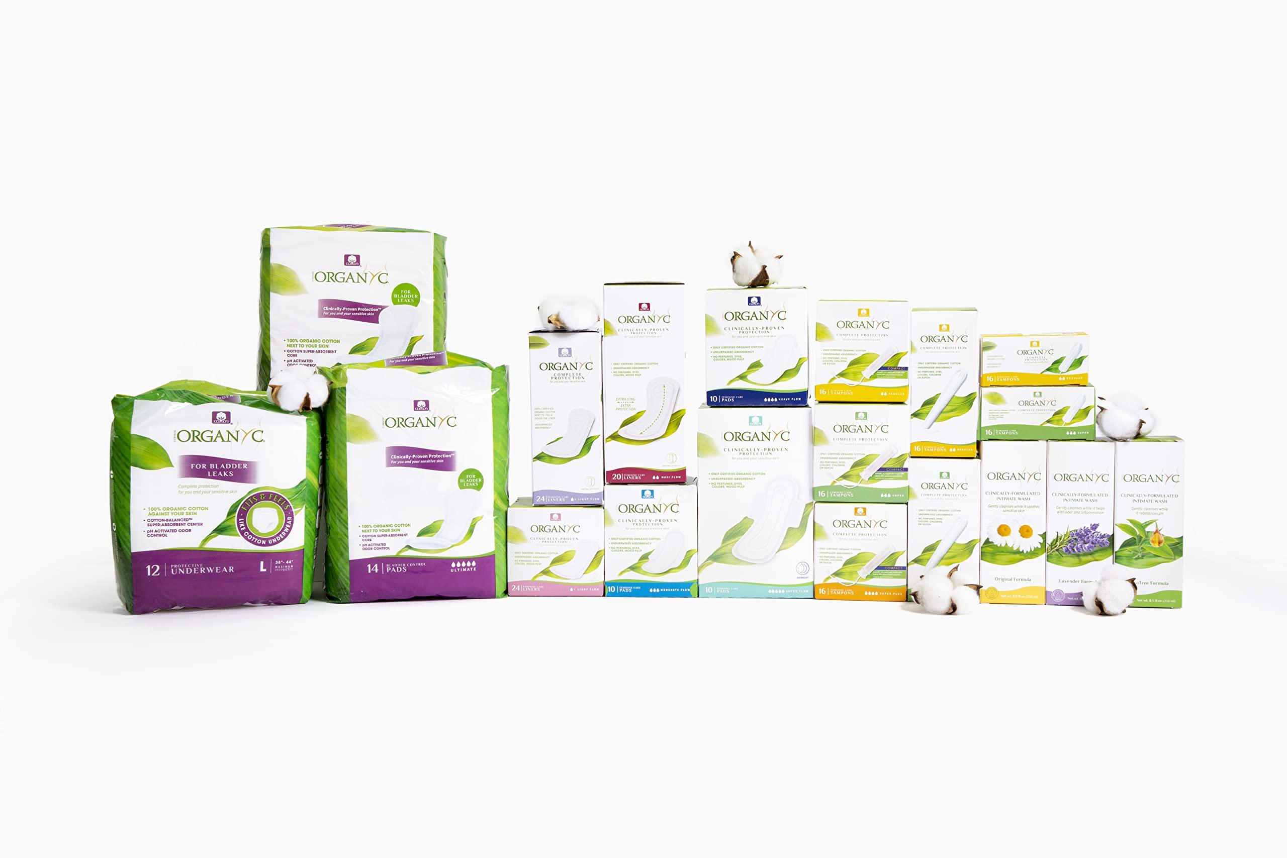 Organyc Organyc - 100% Certified Organic Cotton Tampons - No Applicator, Free from Chlorine, Perfumes, Rayon, and Chemicals 192 Count, Regular Flow (Pack of 12)