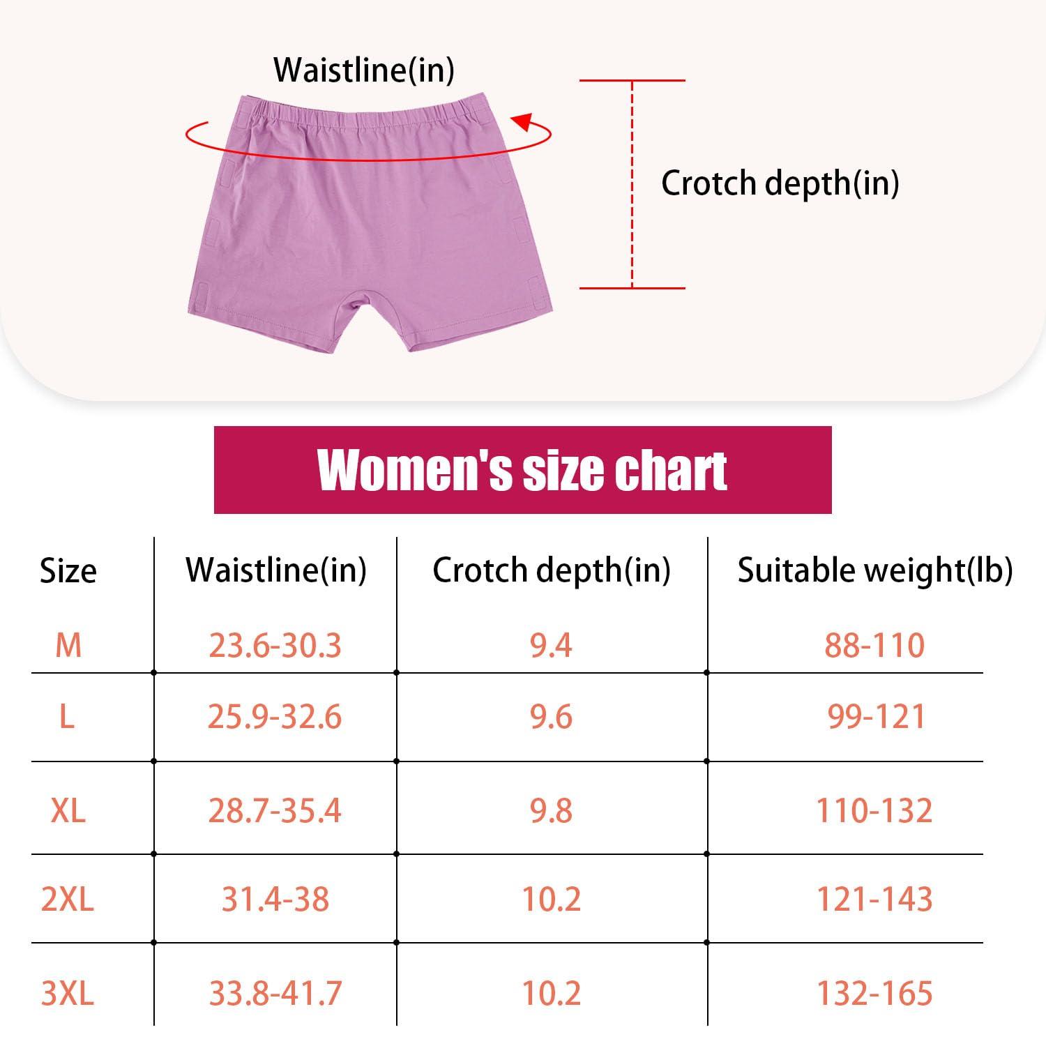 Lmaray Lmaray 3 Pack Post Surgery Boxers for Women, Adaptive Underwears, Tear Away Underwear, Incontinence Stick-on BriefsXL