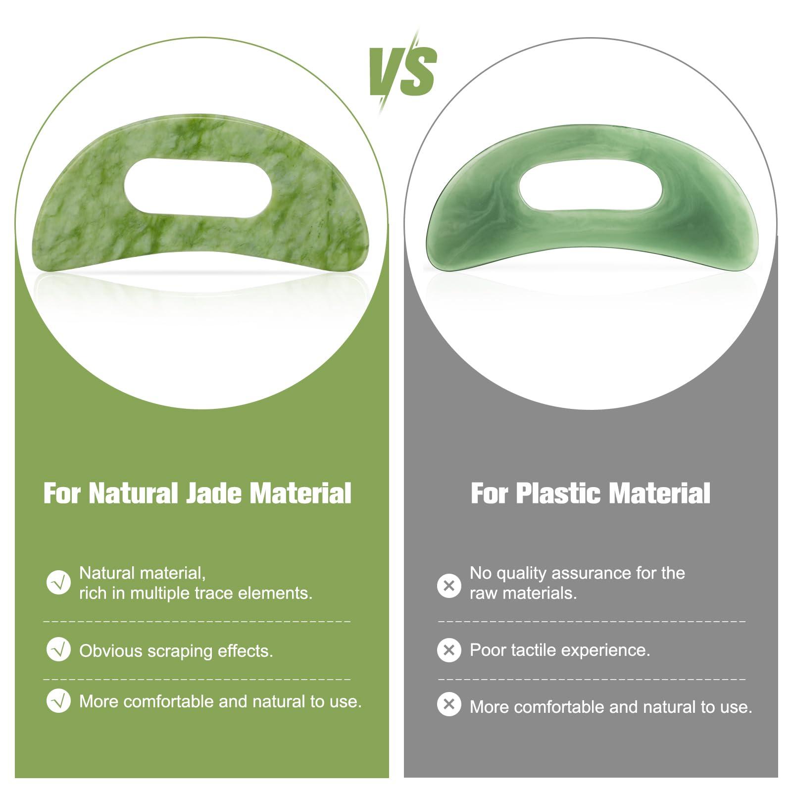 airogym Jade Stone Gua Sha Massage Tool Set Larger Guasha Board with Handle, Muscle Scraping Massage Tools, Guasha Scraping Scalp Comb, Acupuncture Tools for Back Neck, Head, Relaxation Lymphatic Drainage