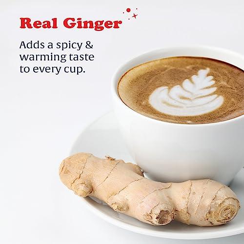 Pocas Pocas Instant Ginger Latte Tea Packets - Real Ginger Instant Tea Blended with Creamer, Green Tea, Pure Cane Sugar, and Milk for a Creamy, Zesty, Soothing Ginger Tea Instant Latte, 20 Count (Pack of 2)