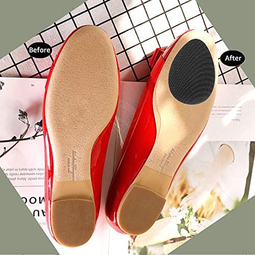 Feeke Non Slip Shoes Pads Self-Adhesive Shoe Grips Rubber Anti-Slip Shoe Grips Sole Stick Protector (Black-5Pairs)