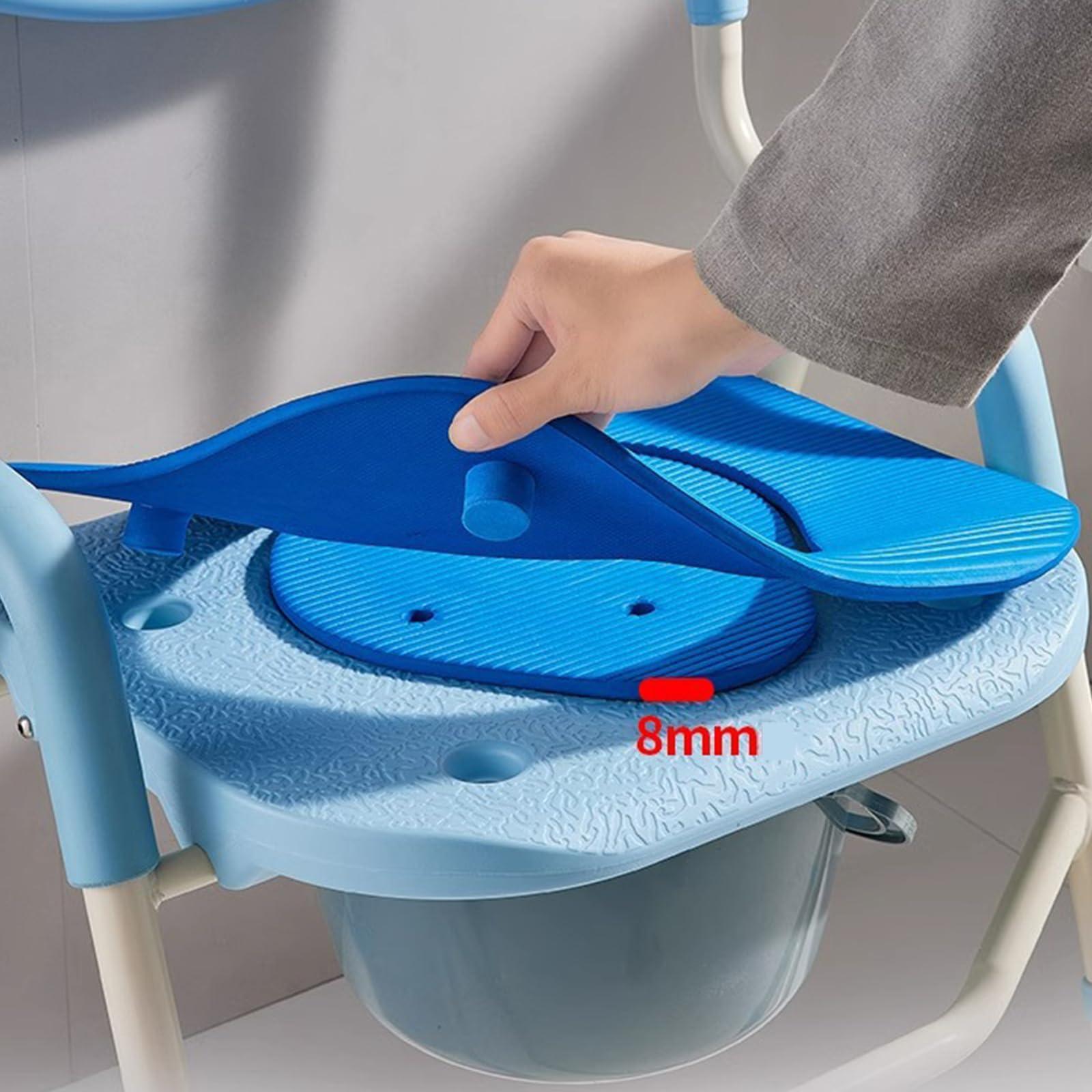 GTFDXJ Bedside Commode,Portable Toilets for Home Use Elderly Toilet Chair Mobile Toilet Seat Elderly Pregnant Woman Bathing Chair Bathroom Folding (D)