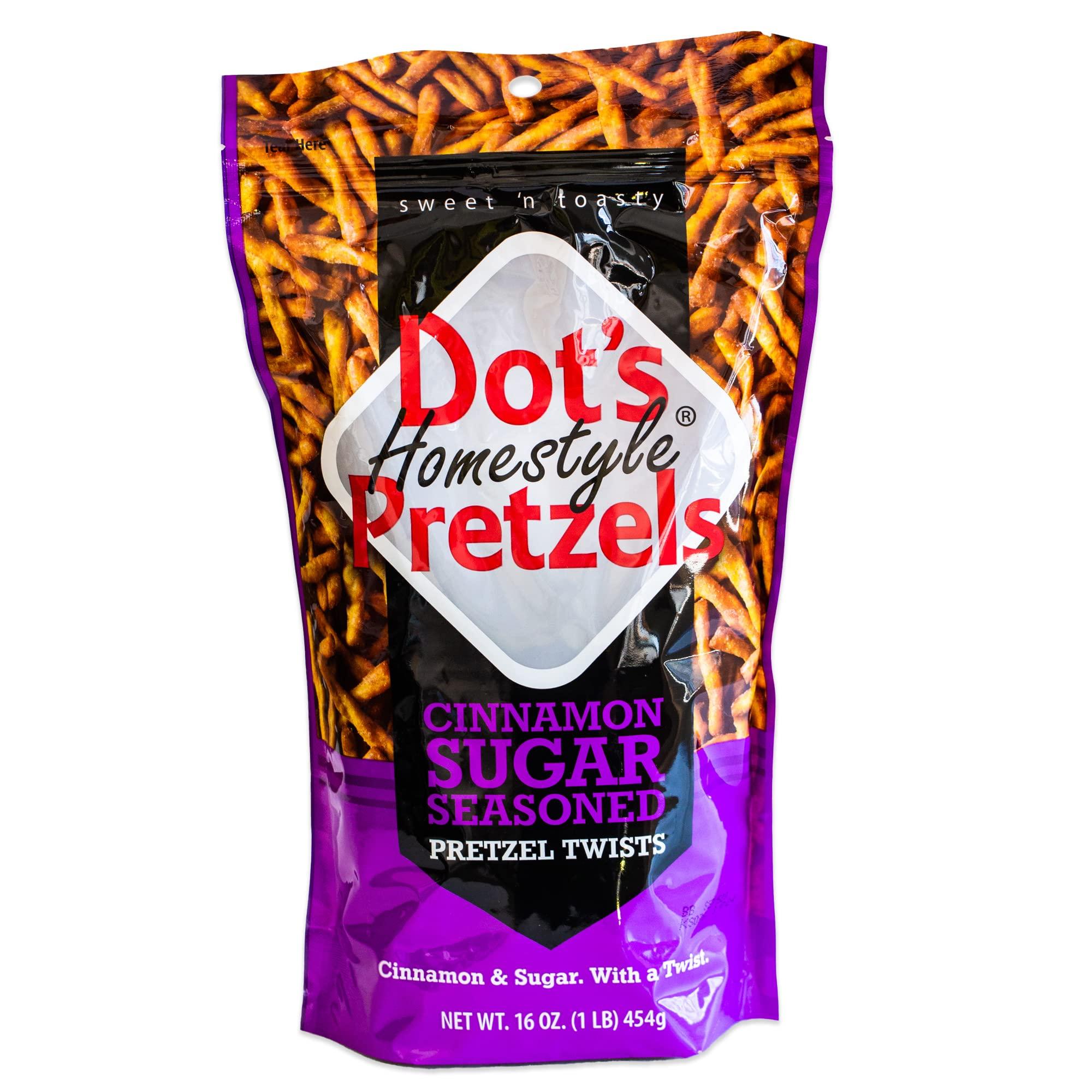 Noble Crunch Dots Cinnamon Sugar Pretzel Twists (1, 16oz bag) - Sweet and Salty Butter Kettle Popcorn (1, 5oz bag) - Gourmet Snack Bundle - 2 Items Total