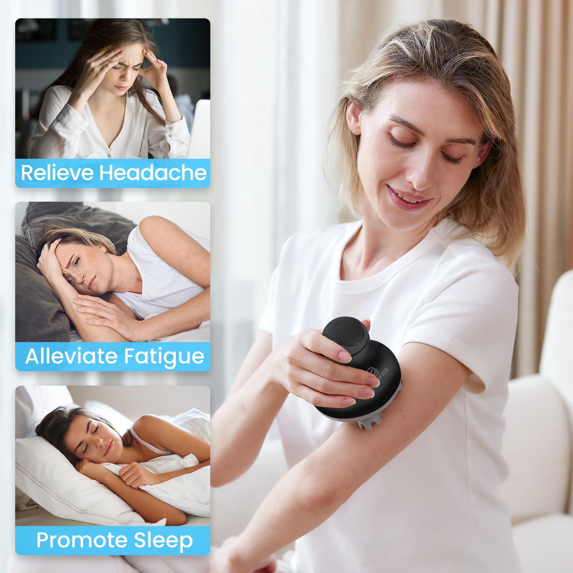 COMFIER COMFIER Electric Scalp Massager Hair Growth, Cordless Head Massager Scalp Stress Relax, Waterproof Handheld Hair Scratcher with 84 Silicone Nodes, Gift for Men Women