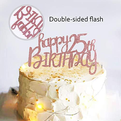 Sunny ZX Sunny ZX Happy 25th birthday cake topper for 25th birthday party decoration