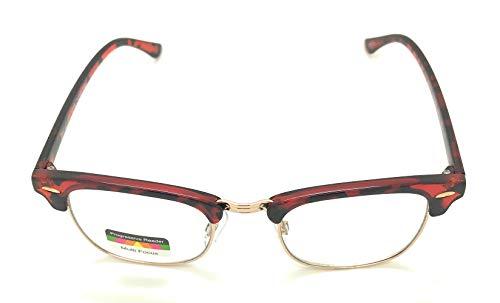 MyUV Vintage Retro Classic Half Frame Horn Rimmed Multifocus Progressive Reading Glasses (Brown, 1.75)