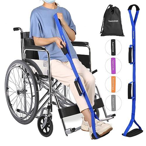 HOOMTREE 39 Inch Long Leg Lifter Strap with Padded Handgrips and Foot Loop,Rigid Leg Lifter Hip&Knee Replacement Surgery Recovery Kit,Mobility Aids Tool Foot Lifter Easily Get in and Out of Bed,Car,Wheelchair