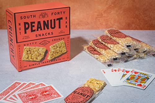 SOUTH FORTY SNACKS South 40 Snacks Peanut Bar, Extra Crunchy Nut Snack Bar, Simple Ingredients, Honey and Sugar, Delicious Healthy Protein Nut Clusters, Individually Wrapped, 7 Grams of Protein (40g Bar, Pack of 12)