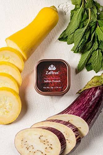 Zaffrus Zaffrus - Super-Premium All Red Saffron Threads For Cooking Saffron Rice, Risotto, Paella, Persian Tahdig, Tea, Golden Milk (5 grams / .176 oz)
