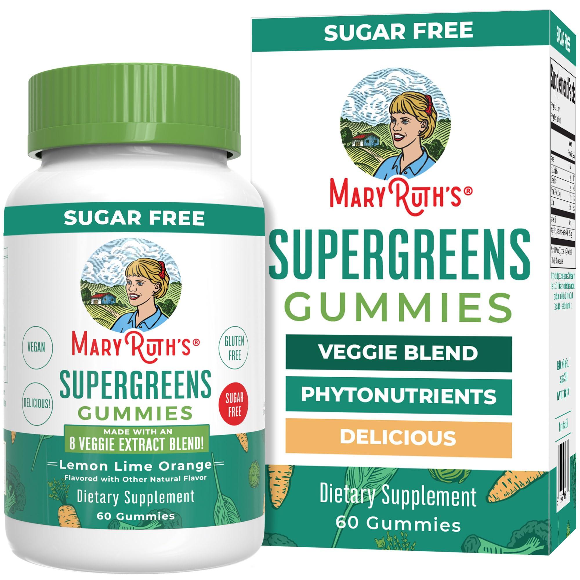 MaryRuth Organics MaryRuth Organics Super Greens Gummies | Naturally-Occurring Quercetin for Adults and Kids Ages 4+ | Sugar Free | 2g Fiber Per Serving | Vegan | No Gelatin | Pectin Based | 60 Count | 30 Servings