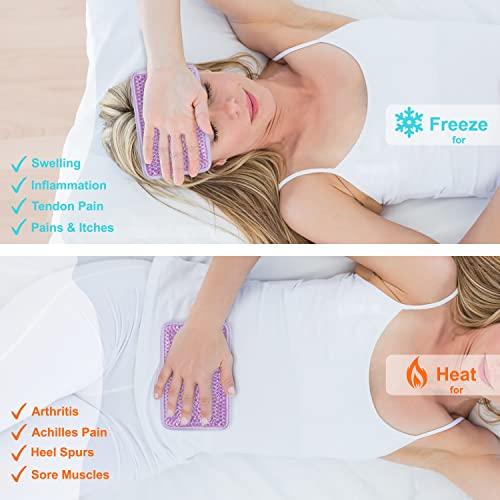 ZNÖCUETÖD Gel Beads Ice Pack Ice Bag with Strap-Reusable Hot & Cold Pack Compress Therapy for Pain, Swelling,Injuries of Knee, Shoulder, Foot, Back, Ankle, Neck, Hip, Elbow, Wisdom Tooth(2Pack,Purple)