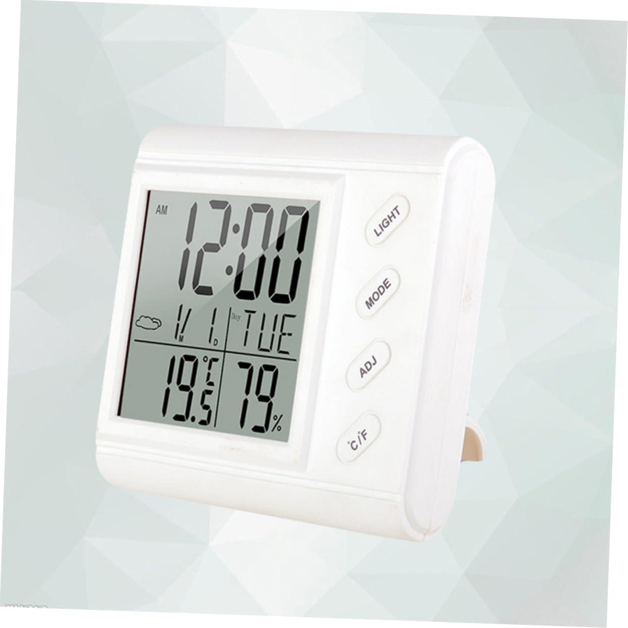 Homoyoyo Homoyoyo Thermometer Humidity Meter Home Office Hygrometer Clock Easy to Read Indoor Temperature Gauge