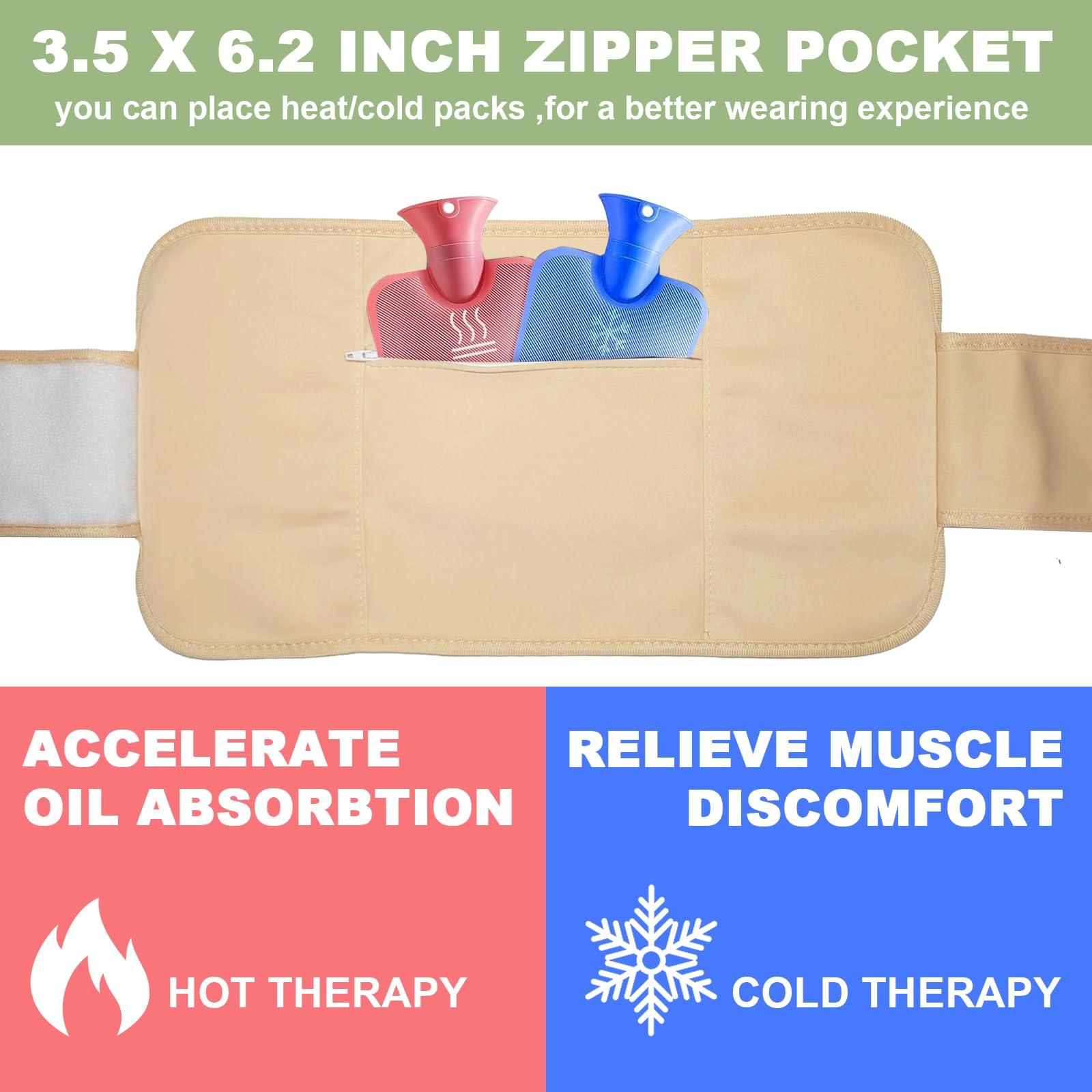 AllWeNeDo Castor Oil Pack Wrap Kit 2 Pack Adjustable Reusable Castor Oil Packs Organic Cotton for Liver Detox Machine Washable Anti Oil Leak(Castor Oil Not Included