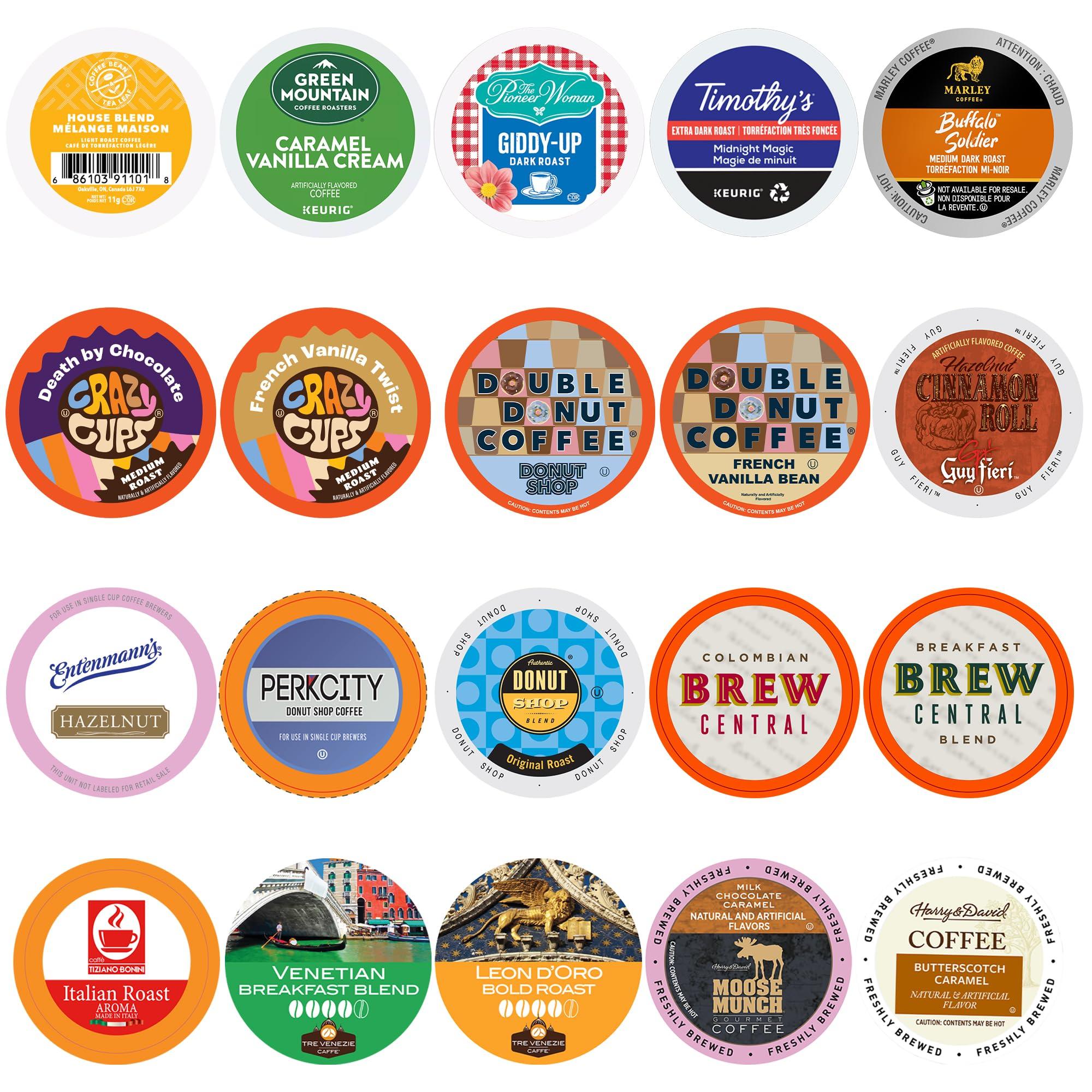 Crazy Cups Custom Variety Pack Coffee Sampler for Keurig K-Cup Brewers, 20 Count