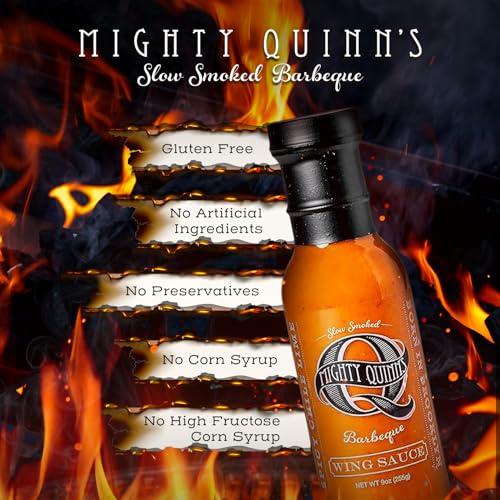MIGHTY QUINN\'S BARBEQUE Mighty Quinn\'s Wing Sauce | Spicy Chicken Wing Sauce, Gluten Free, All-Natural Ingredients, No High Fructose Corn Syrup, Chile, Lime, Honey | Great for all Proteins and Veggies | 8 oz, 2 Pack
