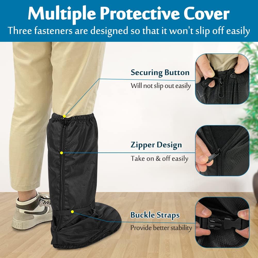 Mybow Mybow Walking Boot Cover, Orthopedic Boot for Broken Foot Injuries Cast Cover, Tall Medical Walking Boot Cover, Outdoor Cast Protector, Surgical Recovery Air Walker Boot Accessories (Black, 2PCS)
