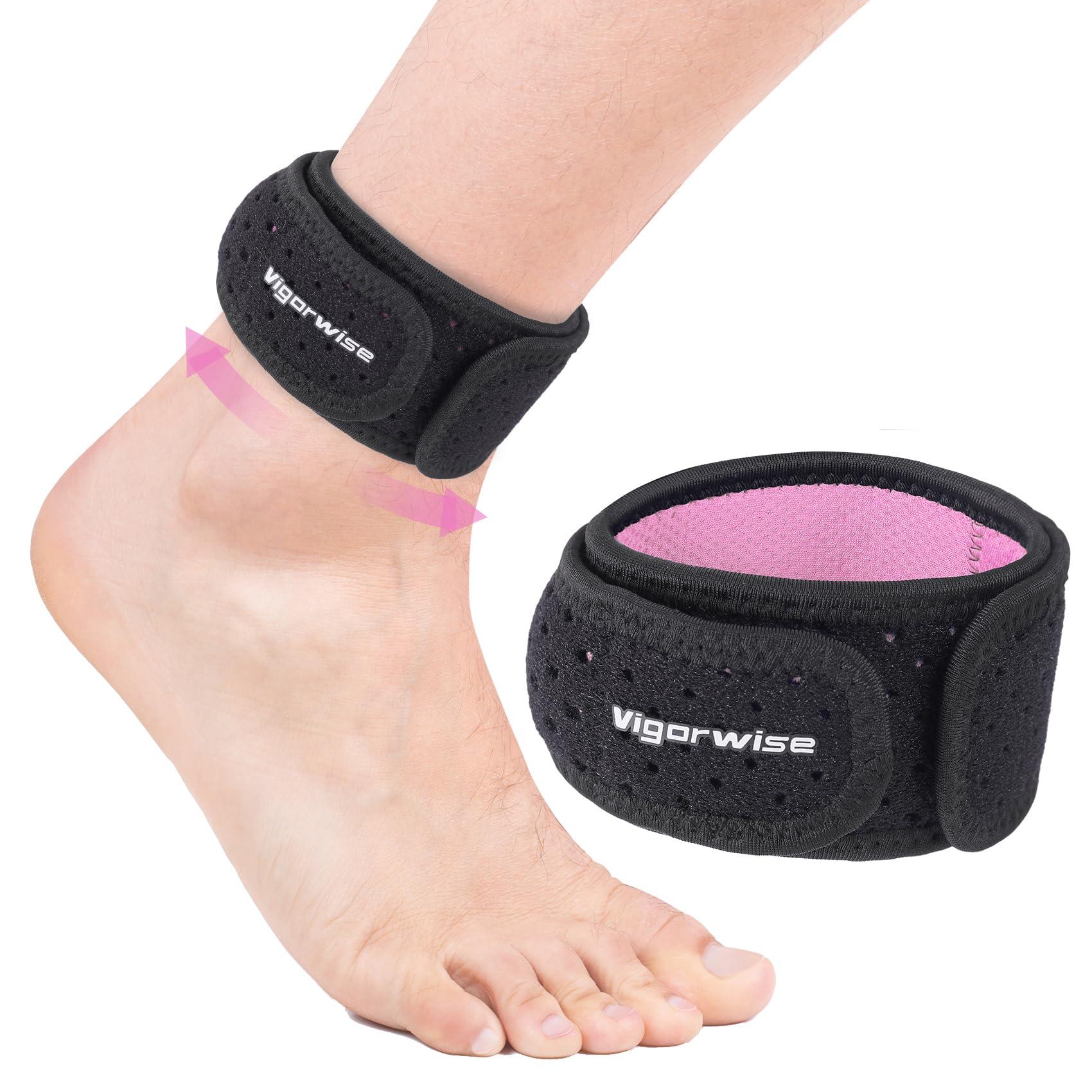 Vigorwise Vigorwise Achilles Tendonitis Brace, 1Pcs Adjustable Achilles Ankle Strap for Women, Pink Ankle Brace with Silicone Pad for Achilles Pain, Running, Cycling, Hiking, Sports