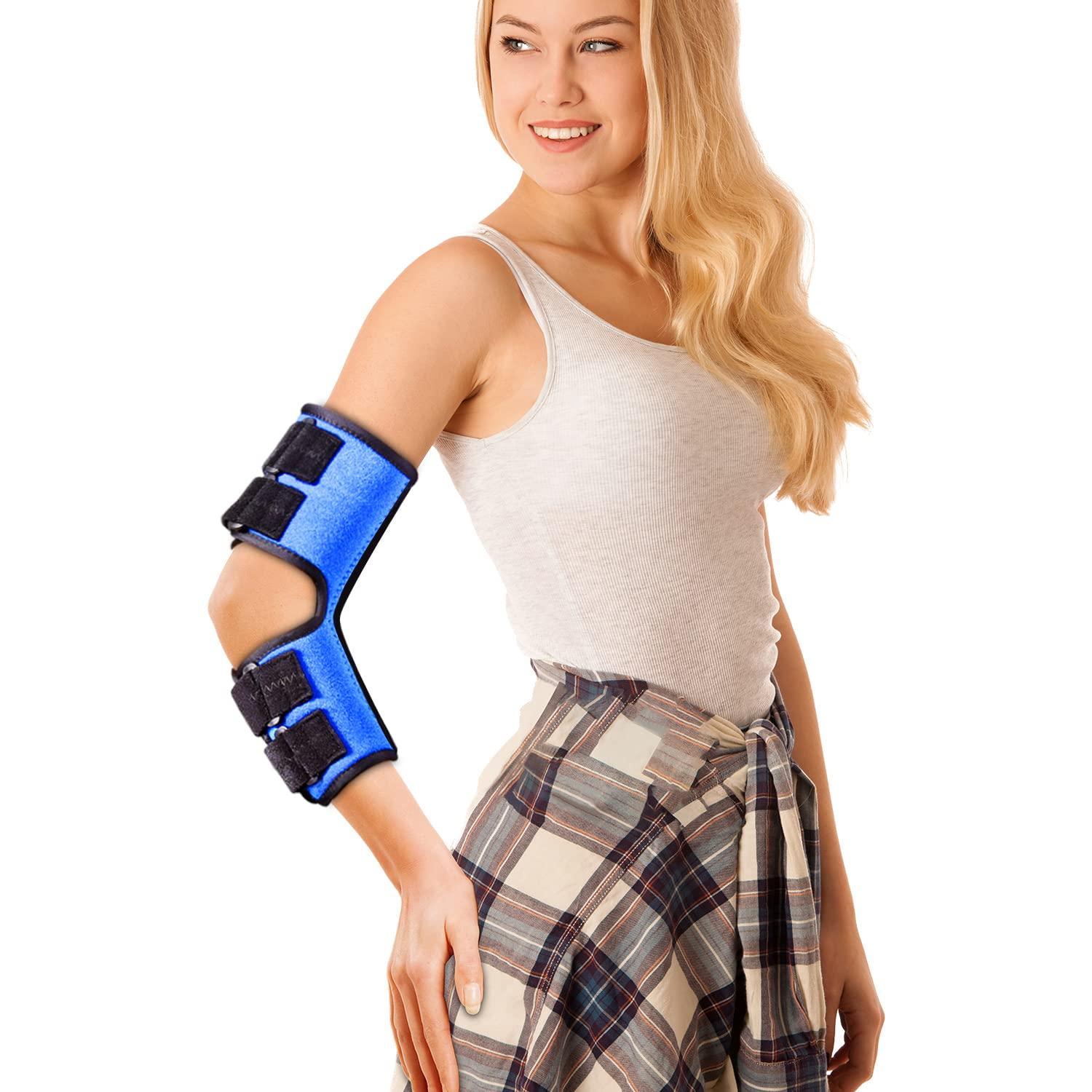 Sylong Elbow Brace, Night and Day Splint for Ulnar Nerve Entrapment for Left and Right, Cubital Tunnel Syndrome Physical Therapy and Recovery, Arm Immobilizer for Sleep and Work, for Woman, Man - L/XL