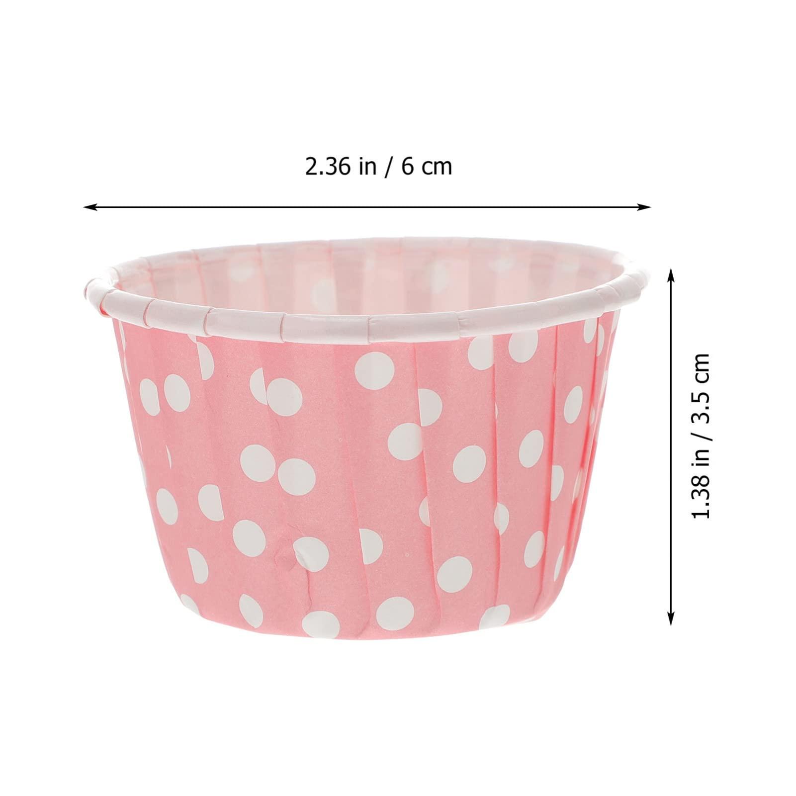 Housoutil Housoutil 50pcs Ice Cream Cups Paper Appetizer Cup Diy Baking Supplies Dessert Tasting Cup Mini Muffins Mini Plates Food Molds Salad Paper Cups Paper Dessert Container Pink Pudding Candy Cup