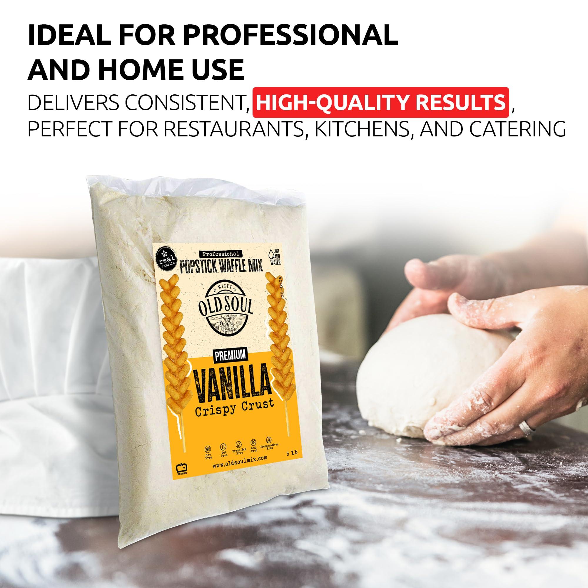 MIXES OLDSOUL OldSoul Professional Popstick Waffle Mix | Stick Waffles Dough Mix | Vanilla Flavor | 112 Waffles | 5 Lbs (5 Lbs, Traditional)