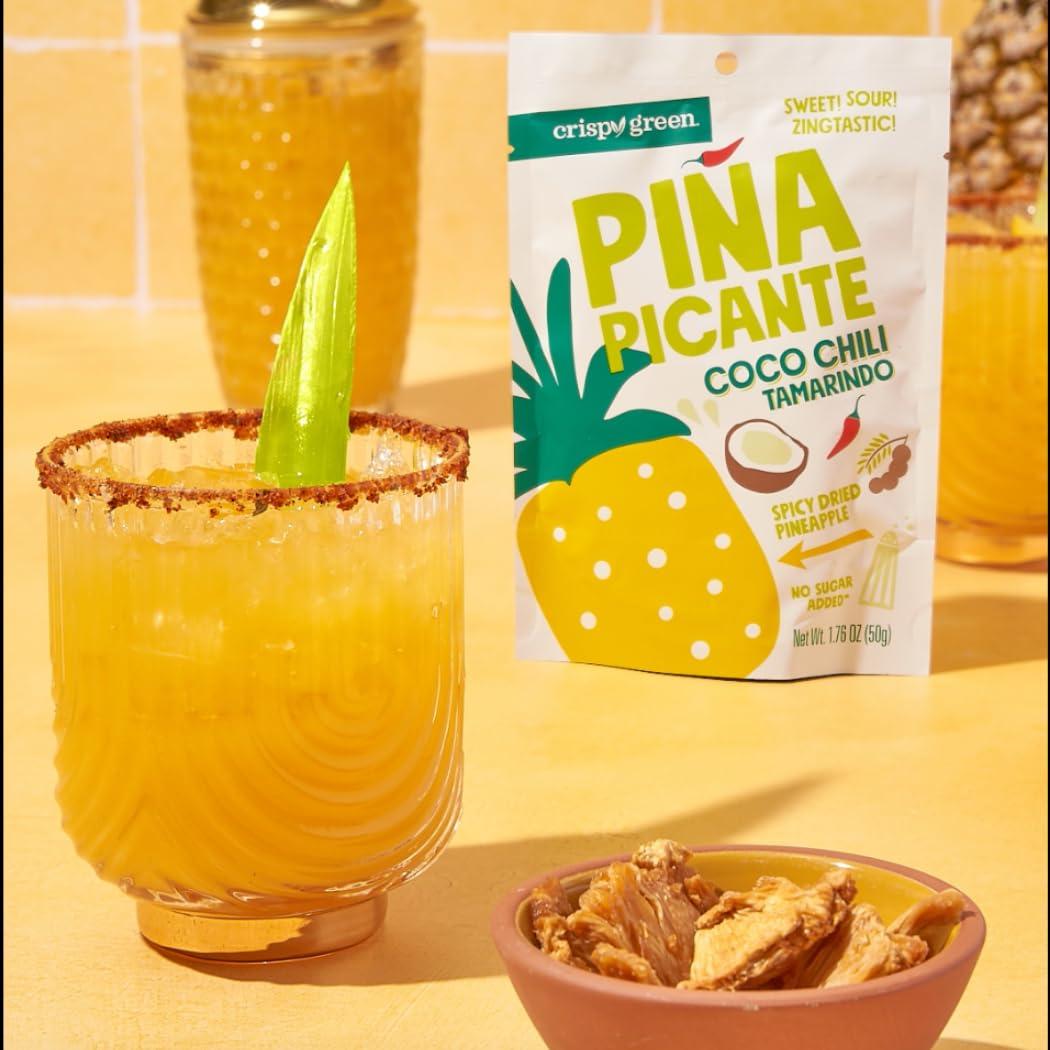 Crispy Green Crispy Green Pia Picante, Coco Chili Tamarindo Dried Pineapple, Healthy Real Fruit Snacks, 1.76 Ounce, 12 Single Serve Bags