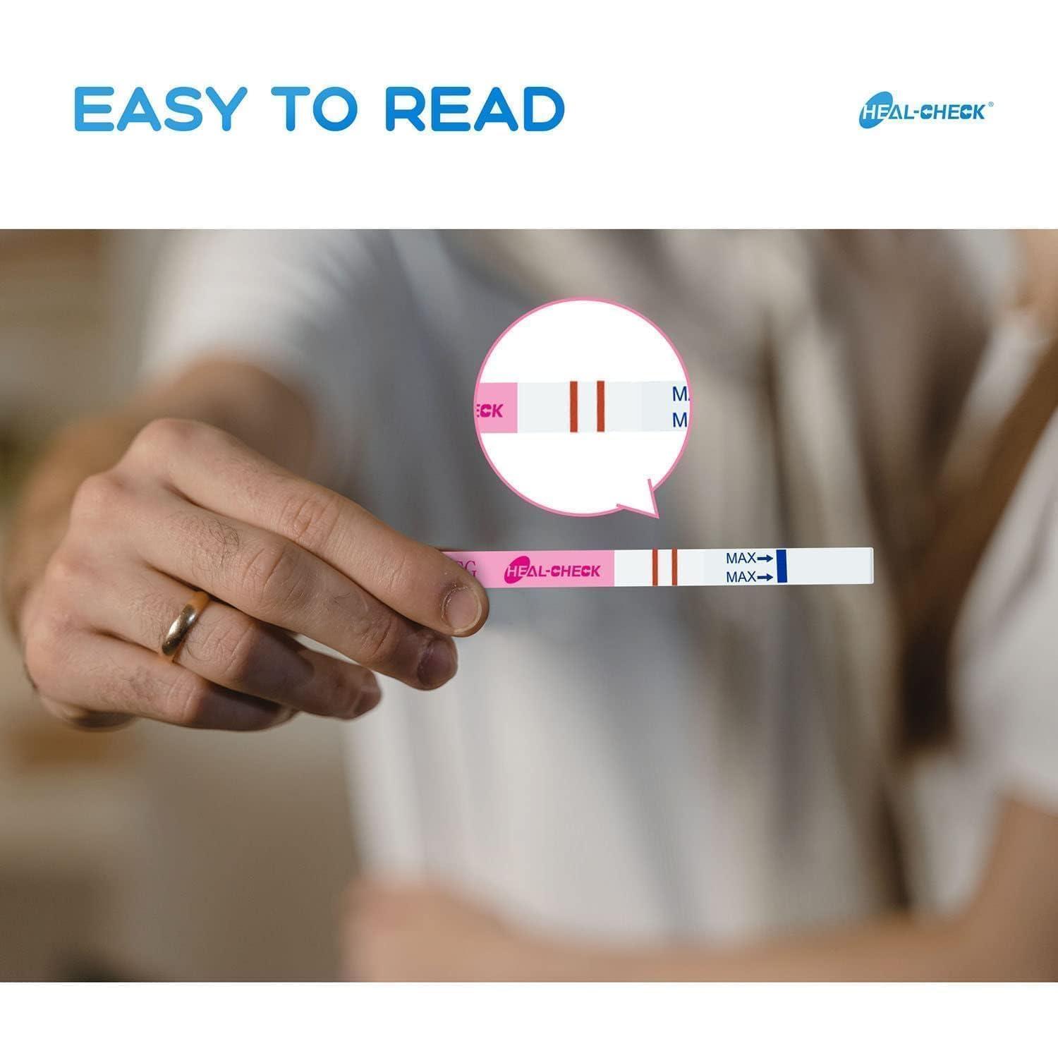 HEAL-CHECK Pregnancy Tests with Cup, HEAL-CHECK Bulk Pregnancy Test Strips for Home Detection, Over 99% Accuracy, Individually Wrapped, Extra-Wide 5mm HCG Test Kit Comfortable Grip, 25 Count, Pruebas De Embaraz