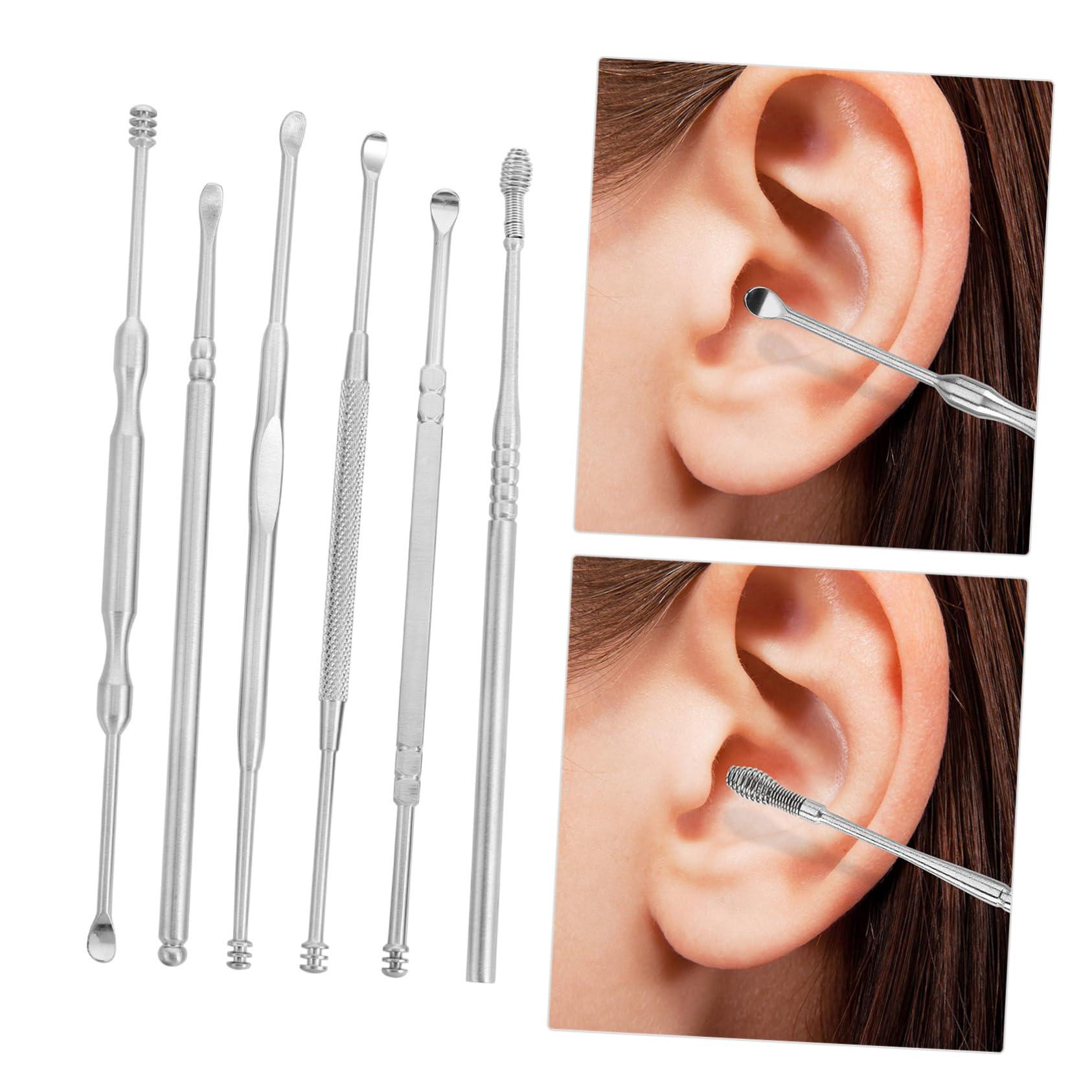 Healvian Healvian 18 Pcs Ear Picking Set Kit Earwax Ear Something Cleaner Buds Removal Ear Cleaning Drops Vet Ear Digger LED Strip Lights Cancelling Washer Device Silver Stainless Steel 410