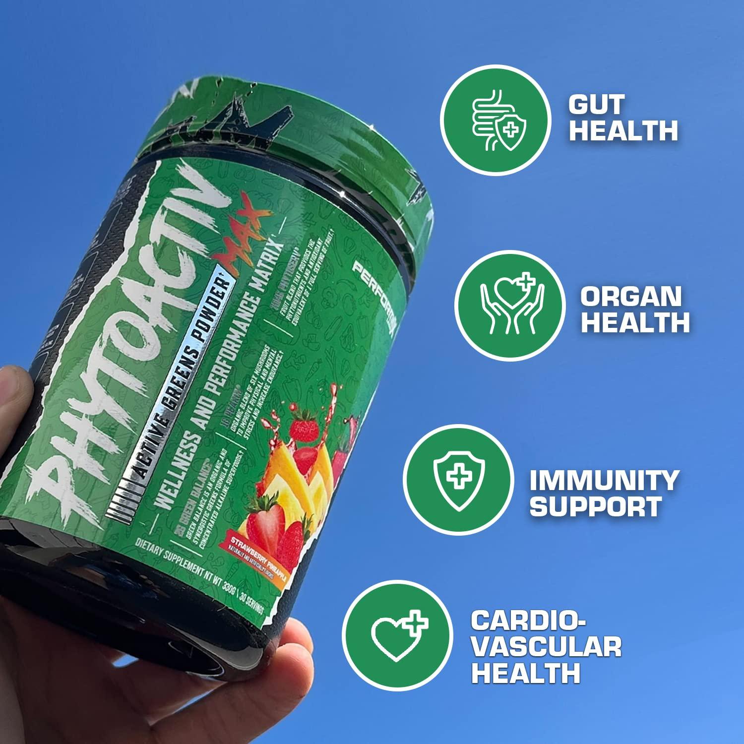 Performax Labs Performax Labs PhytoactivMax Active Greens Powder Wellness and Performance Matrix | Phytonutrients Overall Health | 30 Servings (Peach Iced Tea)