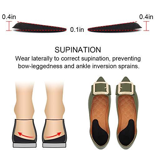 Dr.Foot Dr. Foot's Supination Insoles & Overpronation Insoles, Medial & Lateral Heel Cups for Foot Alignment, Knee Pain, Bow Legs, Osteoarthritis(Medium - Women's 8-11.5|Men's 6-10.5, Black)