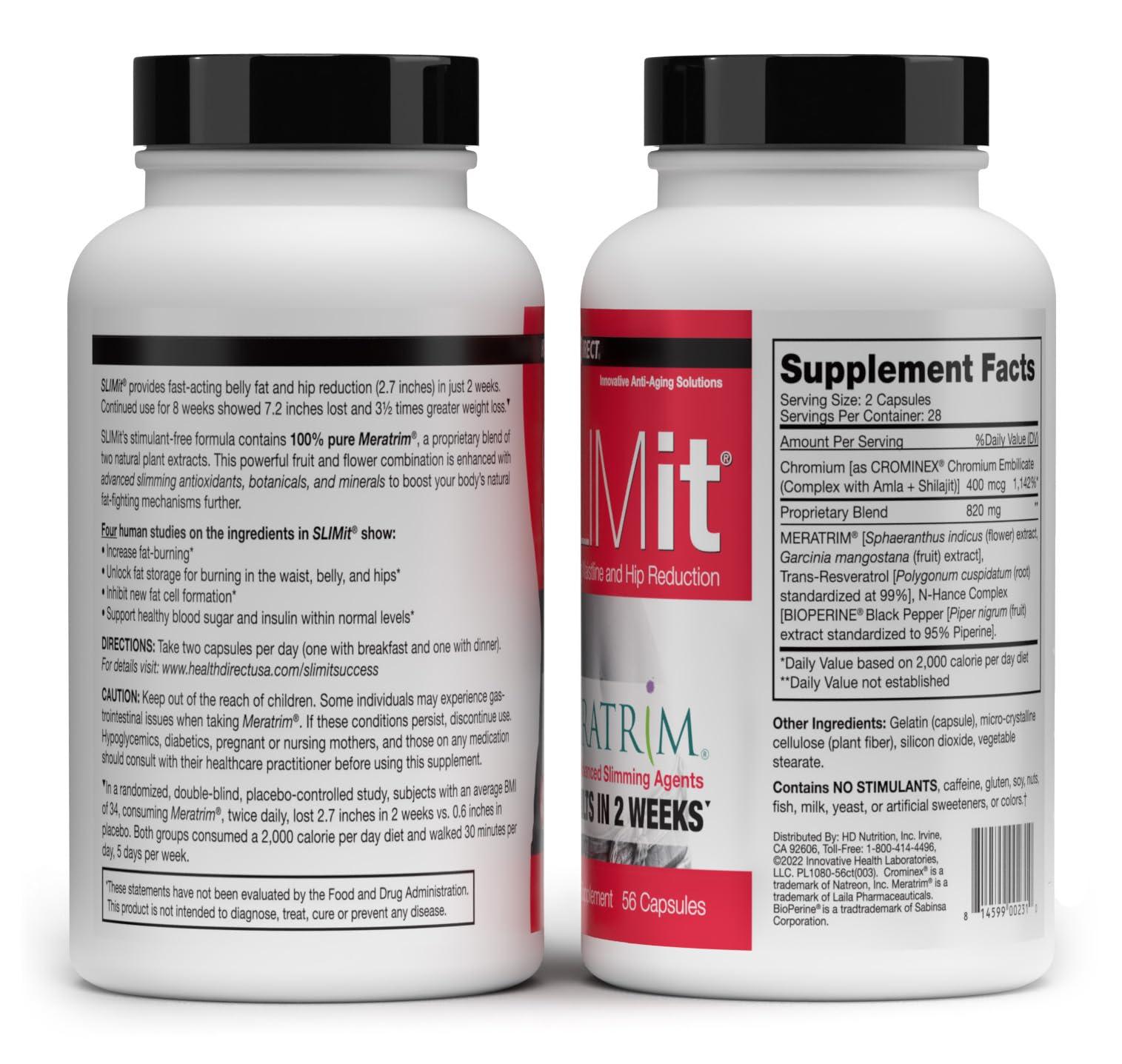 HEALTH DIRECT HEALTH DIRECT - SLIMit with Meratrim - Natural metabolic for Women & Men - Targets Fat Cells, Supports Metabolic Health - 56 Capsules