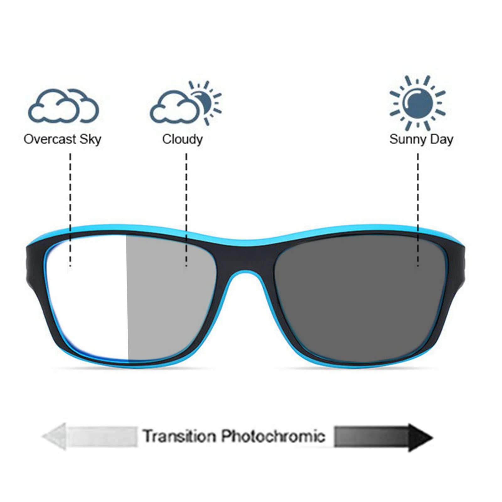 willochra Wrap Around Photochromic full lens Reading Glasses for Mens and Womens 2pcs Square Sports Transition Readers Sunglasses (2pcs-black&blue, 1.5, multiplier_x)