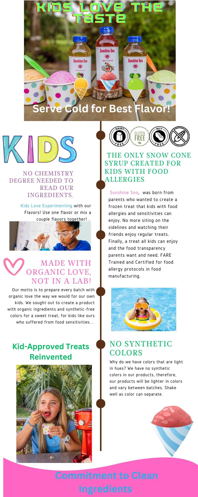 Sunshine Sno Sunshine Sno Dye Free Snow Cone Syrup, Watermelon, 16oz, Made with organic ingredients