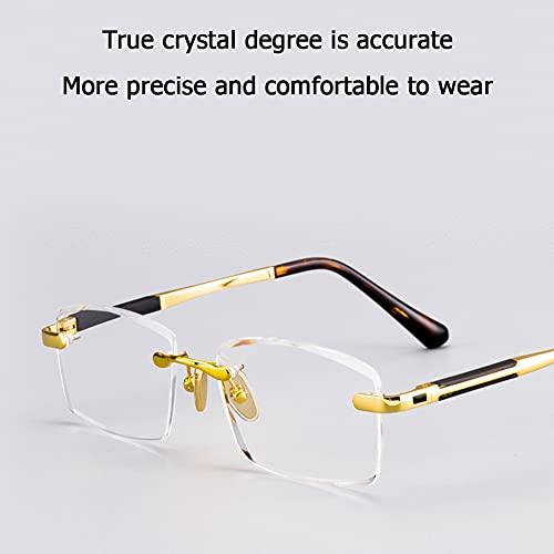 NWB NWB Rimless Reading Glasses Blue Light Blocking for Men,Crystal Clear Lens,Metal Frame Spring Hinges Readers Anti Glare