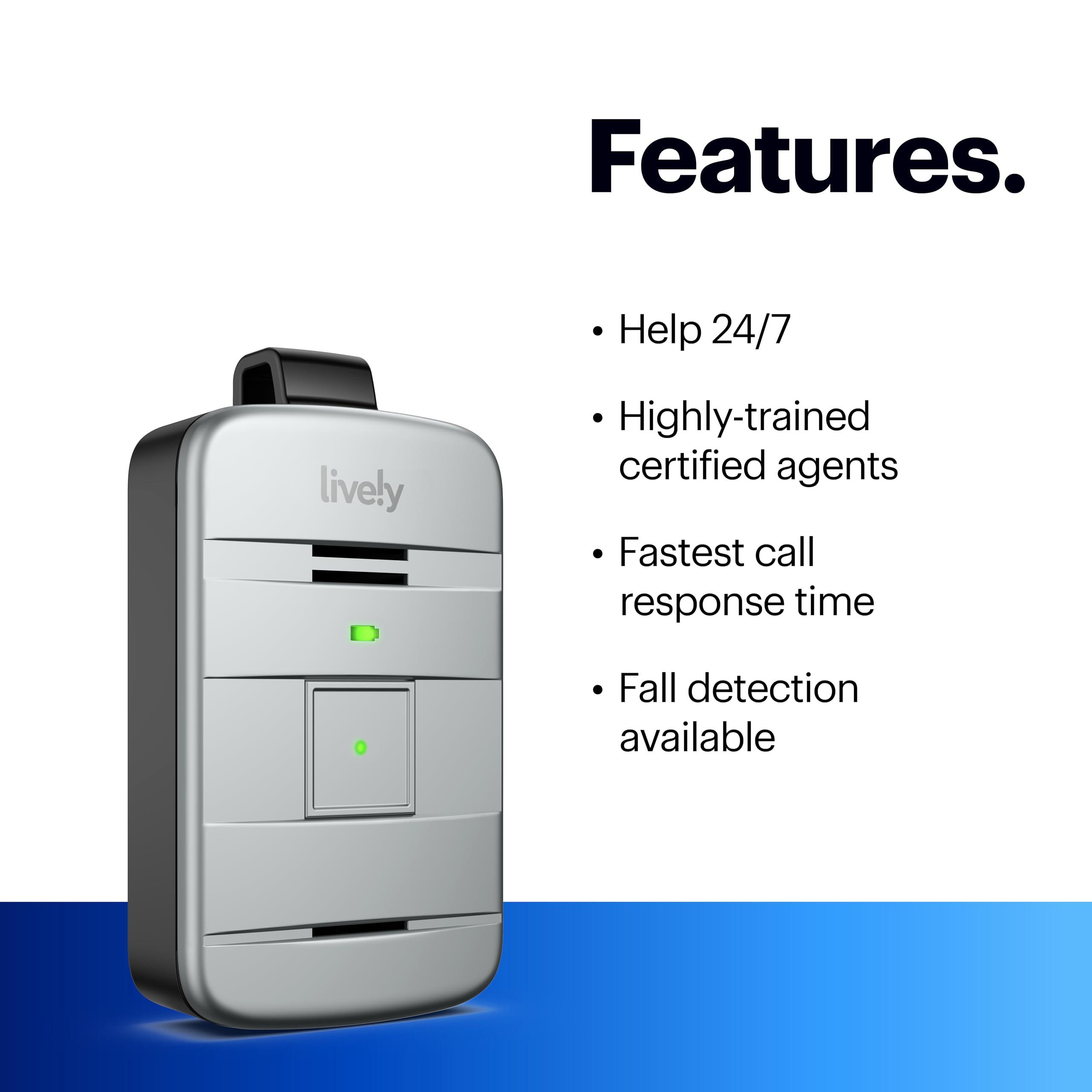 LIVELY Lively Mobile Plus All-in-One Medical Alert Device - Must Be Activated Through Lively - Simple Alert System for Seniors - Medical Alert Device