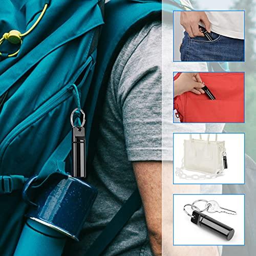 TecQach Small Pocket Pill Box Keychain, Aluminium Alloy Portable Mini Pill Organizer Case Container for Purse, Waterproof Metal Pill Holder Medicine Bottle for Outdoor Camping Travel (Red)