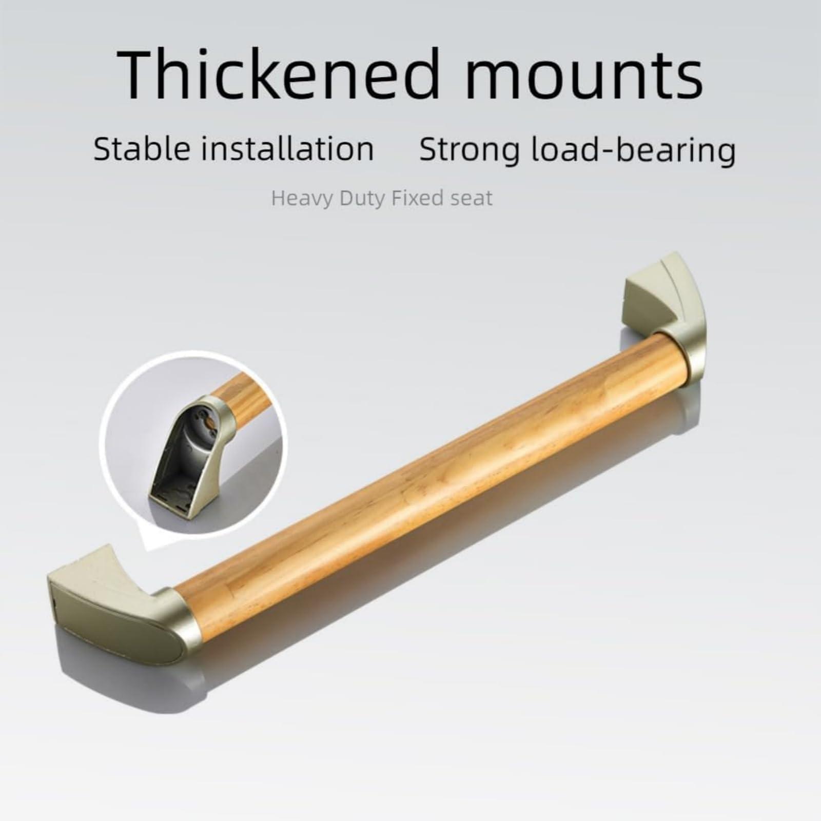 Generic Solid Wood Bathroom Grab bar Holder, 17Bathtub Safety Grab bar, Bathroom Accessibility Handle, Non-Slip Pull Handle for The Elderly, Non-Slip Wooden Shower Handle, Toilet Grab bar