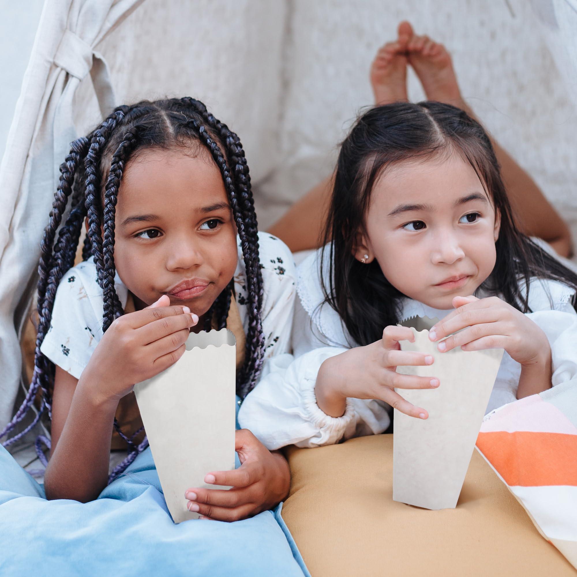 Novelty Place Novelty Place 12 Pcs White Popcorn Boxes, 46 oz White Cardboard Popcorn Container for Movie Night Party - 7.8" Tall x 3.9" Square