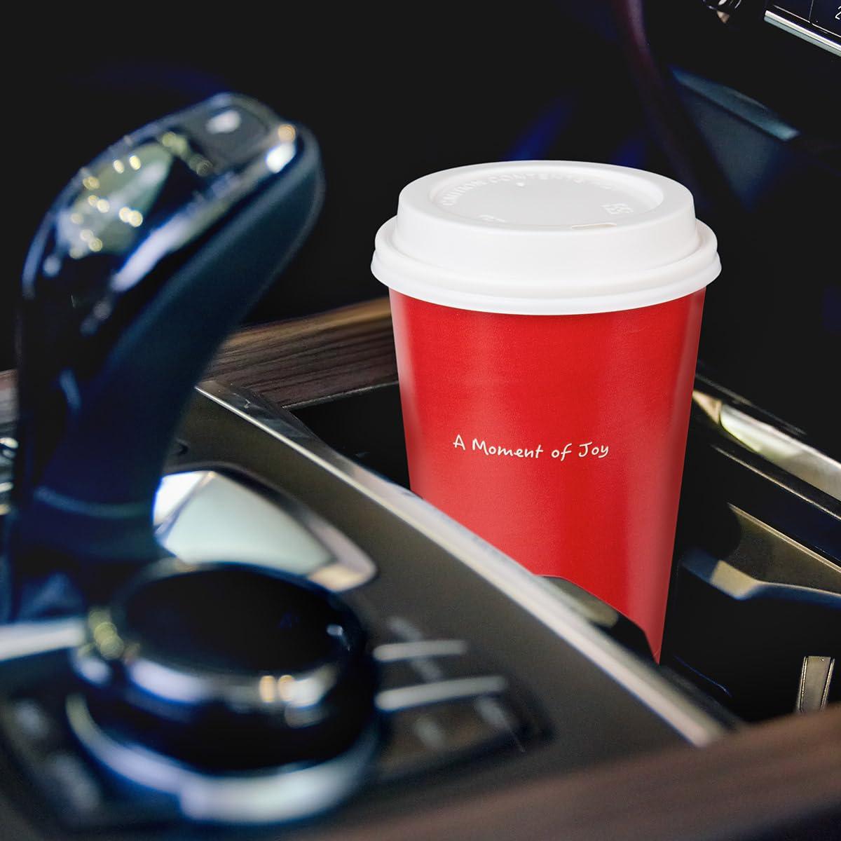 HSHCH HSHCH Disposable Coffee Cups with Lids 12 oz (100 Pack), Red Double Wall Insulated Coffee Cup for To Go Hot Cold Beverage, Tea, Chocolate, Drinks