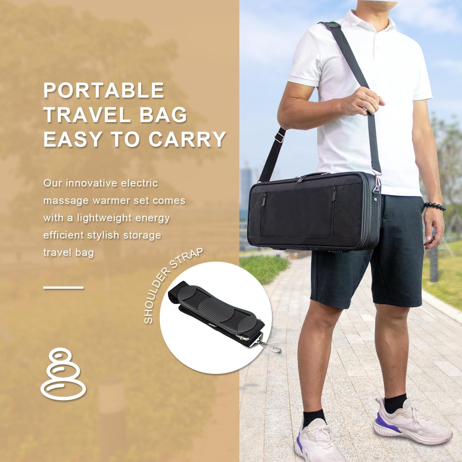 Goodtar Goodtar Electric Spa Bamboo Massage Sticks with Warmer Set Massage Tools Carry Bag