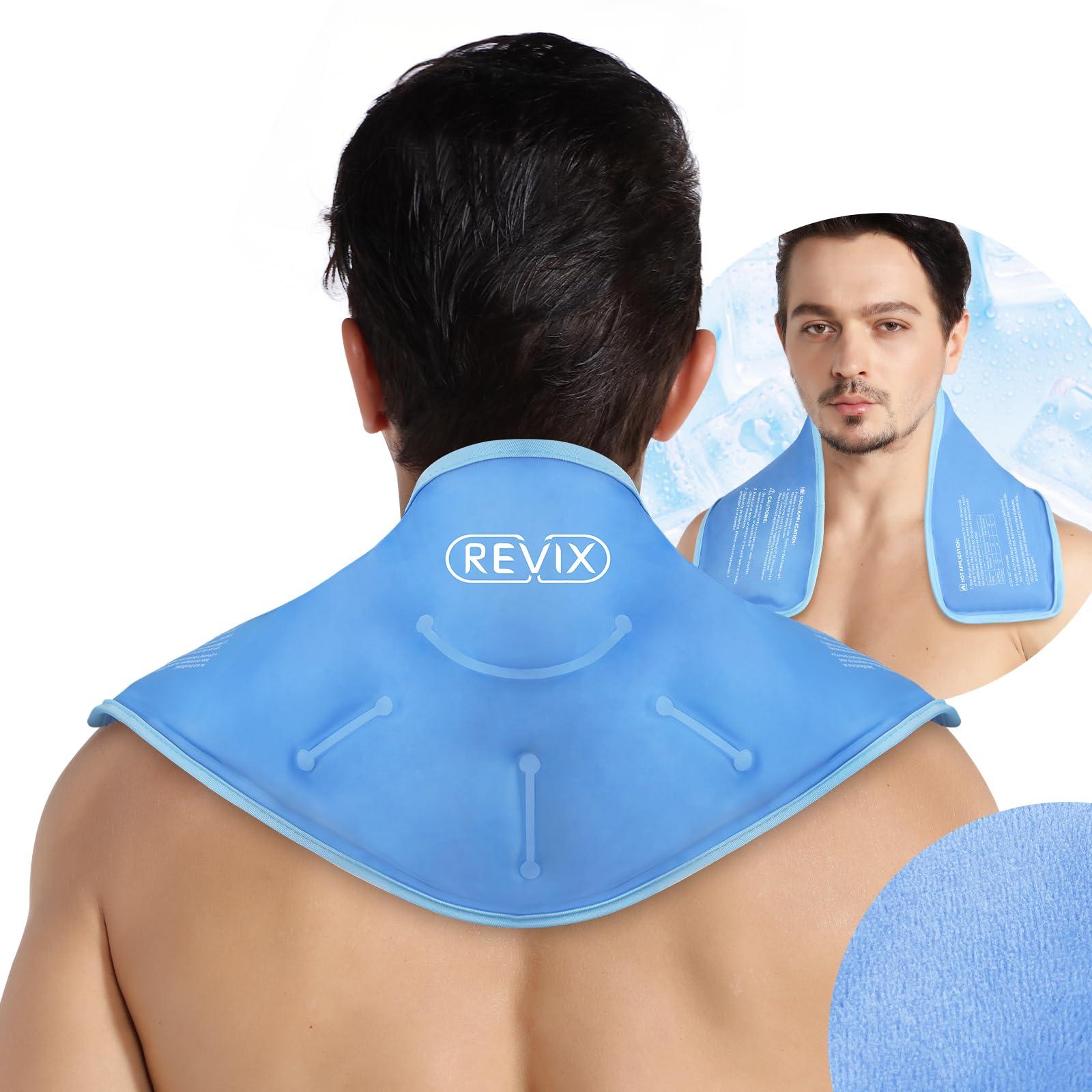 REVIX REVIX Neck Ice Pack Reusable Shoulder Cooling Wraps for Enhanced Comfort and Recovery, Hot Cold Gel Packs Reusable for Post-Workout Fatigue, Soft Plush Lining Ice Neck Wrap