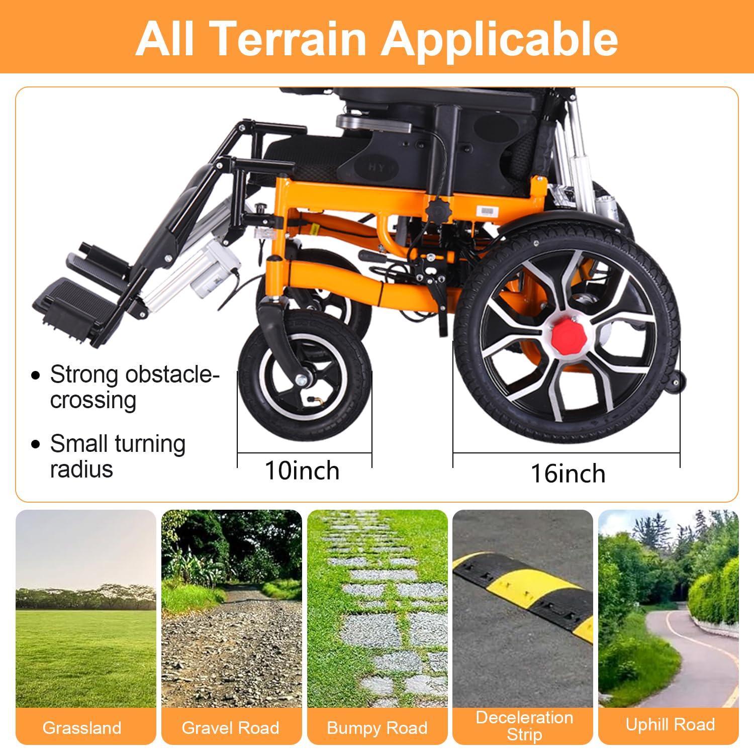 LKATOR Lightweight Electric Wheelchairs for Adults,Reclining Electric Wheelchair,20 Miles All Terrain Power Wheelchair,Foldable Intelligent Motorized Wheelchair for Seniors,Remote Control Mobility Aids