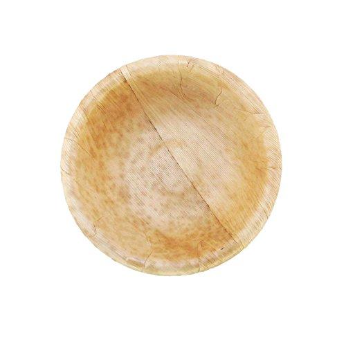 BambooMN BambooMN 5.1" Premium Bamboo Leaf Round Deep Dish Bowls, All Natural Disposable Compostable for Catering and Home Use, 100 Pieces