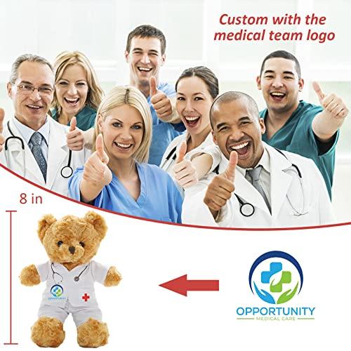 MeterBear Personalized Teddy Bear with Custom Text/Blessing, Bear Stuffed Animal Plush as Nurse Gift/Doctor Gift for Women/Men, Personalized Gift for Nurse/Doctor/Medical Student Graduation (8IN-Doctor 3)