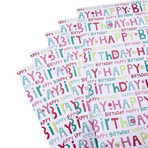 PENINSULA LOVE 10 Sheets Happy Birthday Gift Wrapping Paper for Kids boys Girls Cute Cartoon Design Birthday Present Wrap Paper 20x28 inches Recyclable Gift Wrapping Paper Sheets Paper Colorful Birthday Wrap Design