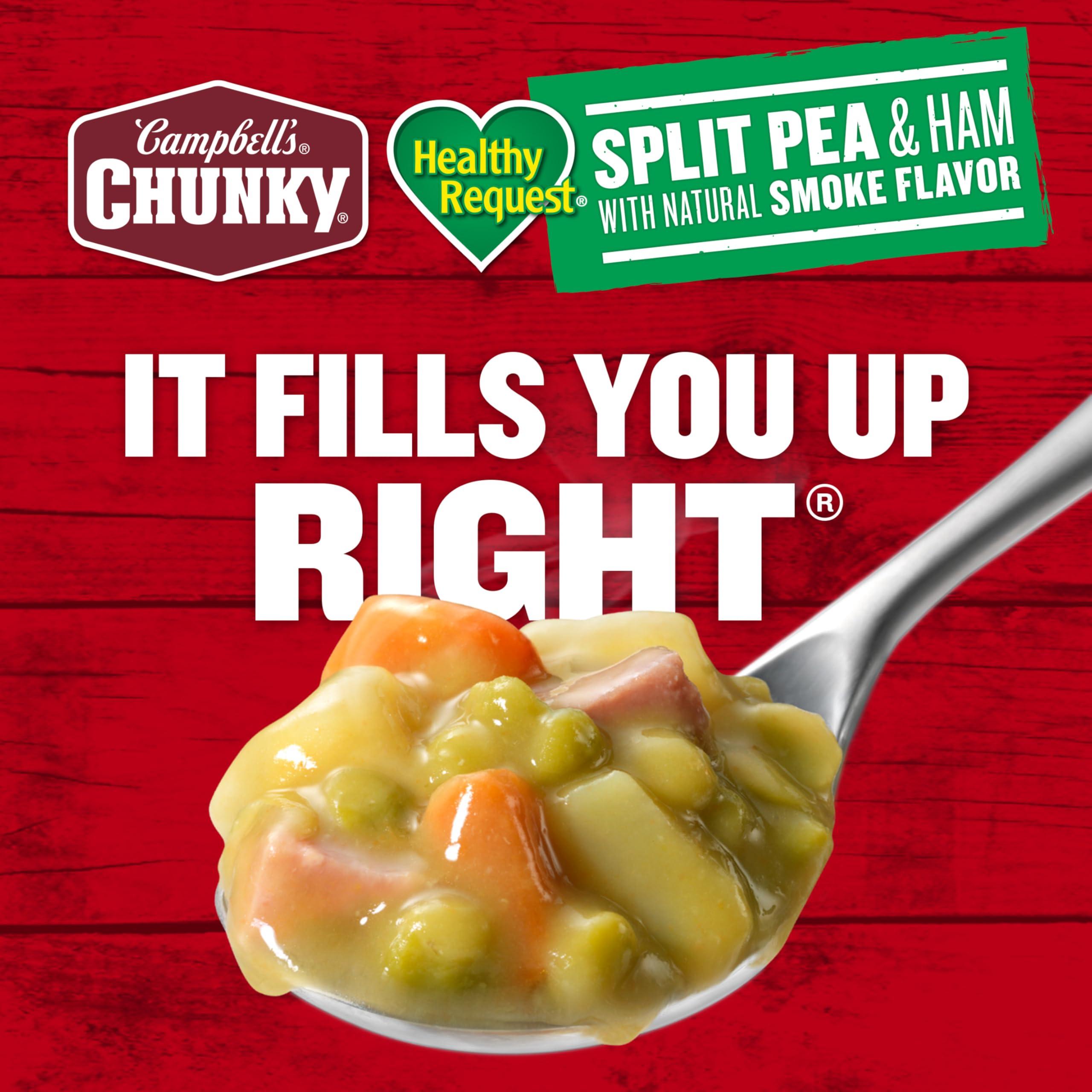 Campbell\'s Campbells Chunky Healthy Request Soup, Split Pea Soup With Ham, 19 Oz Can (Pack of 4)