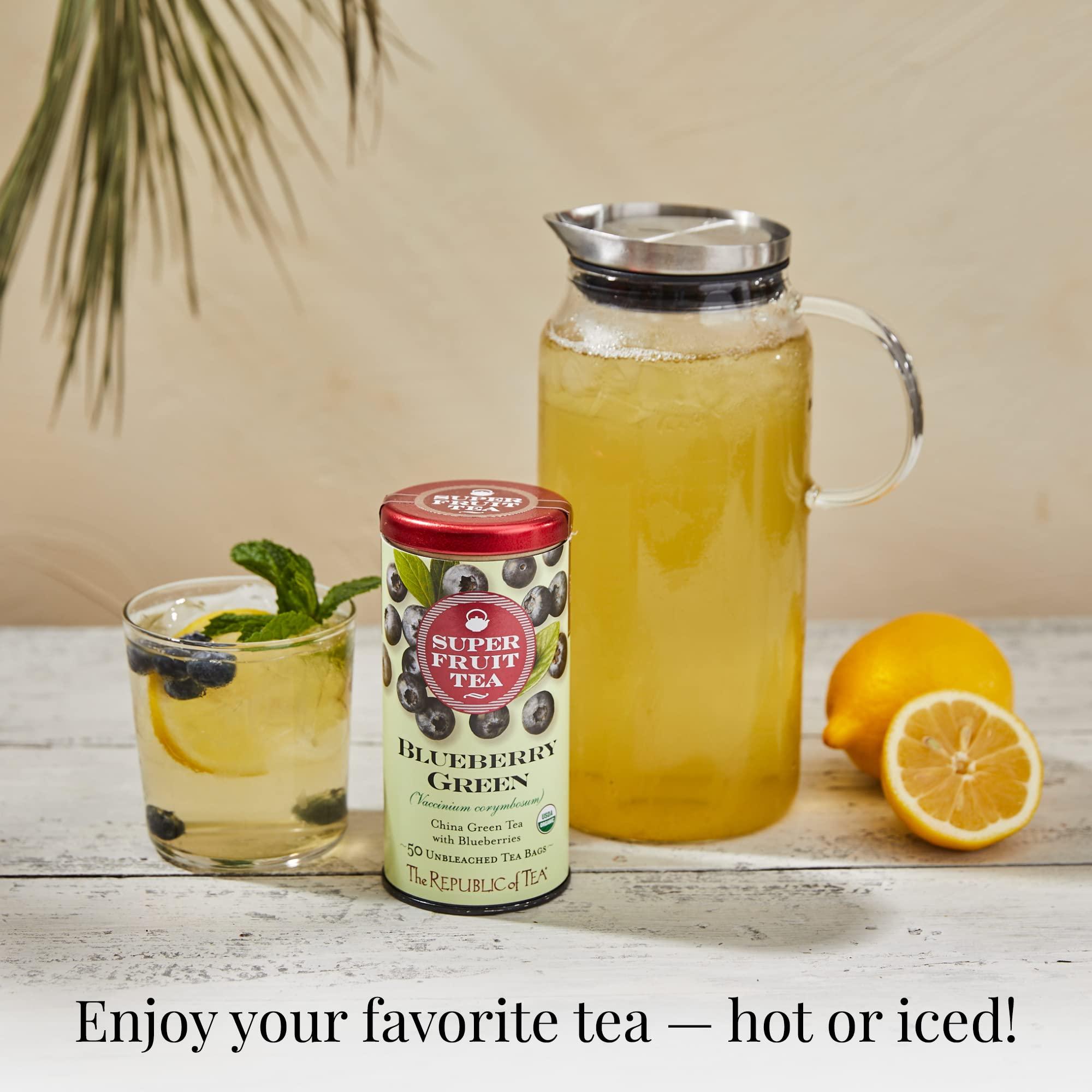 The Republic of Tea The Republic of Tea Organic Blueberry Green Superfruit Tea, 50 Tea Bag Tin