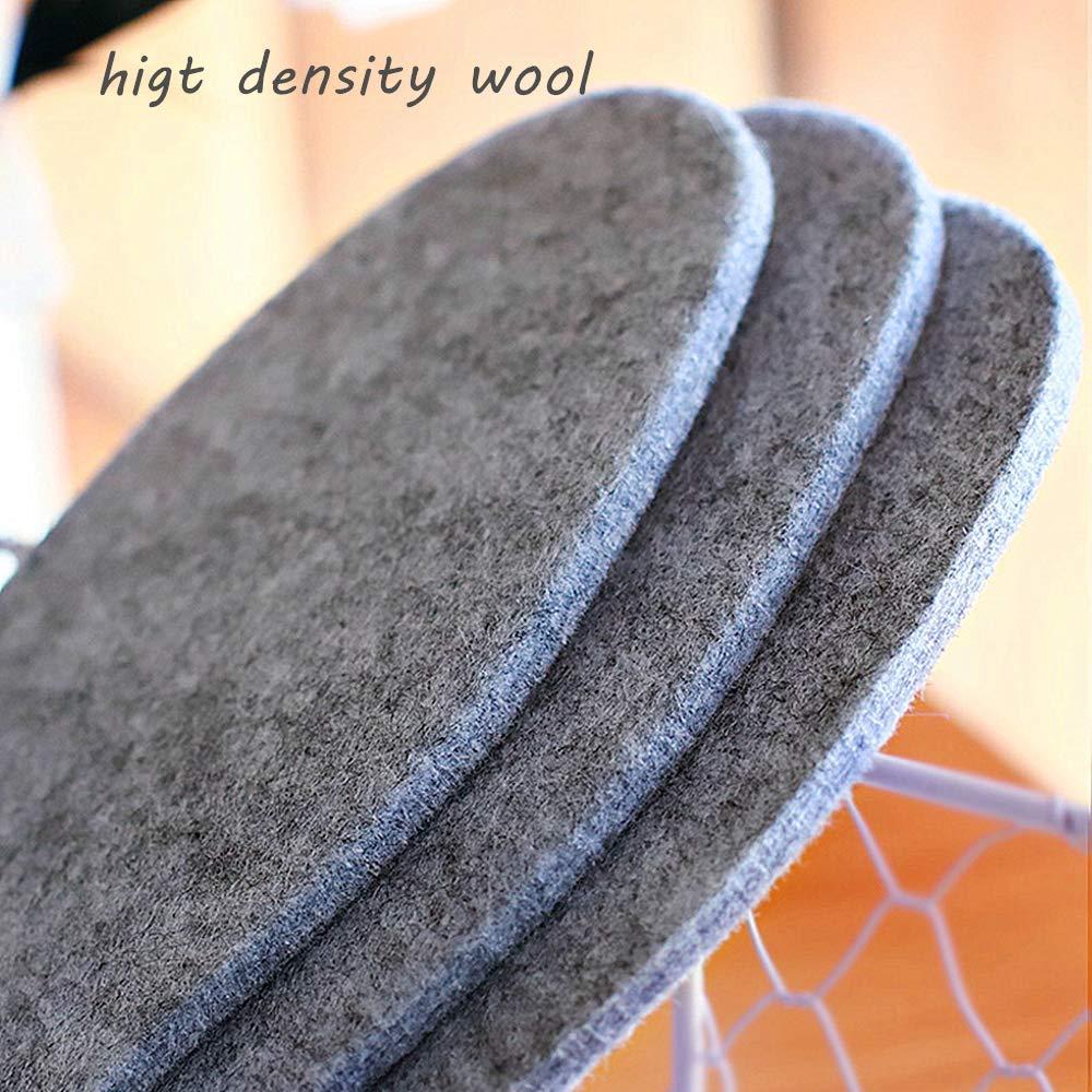YESSQ Wool Felt Warm Shoe Insoles - Wool Felt Boot Shoe Insert Insoles Women 6