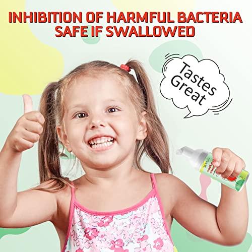 Pegciz Foam Toothpaste Kids, Toddler Foam Toothpaste with Low Fluoride for U Shaped Toothbrush, Foaming Toothpaste and Mouthwash for Dental Care for Children Kids Age for 3 and Up (Watermelon+Blueberry)